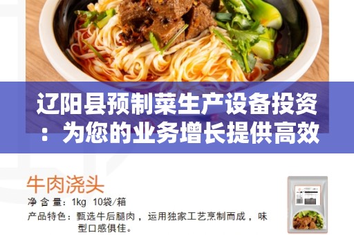 辽阳县预制菜生产设备投资：为您的业务增长提供高效解决方案