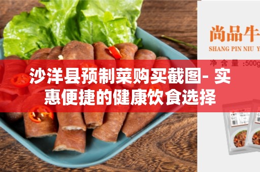 沙洋县预制菜购买截图- 实惠便捷的健康饮食选择