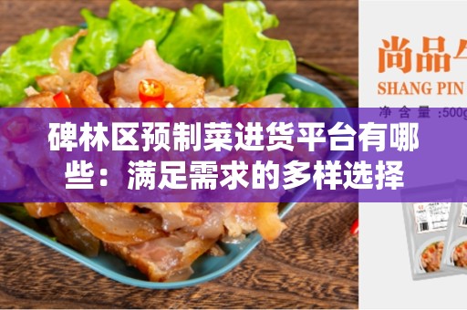 碑林区预制菜进货平台有哪些：满足需求的多样选择