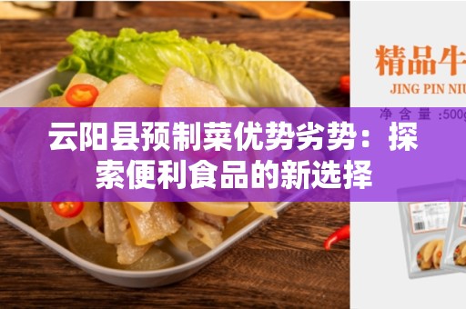 云阳县预制菜优势劣势：探索便利食品的新选择