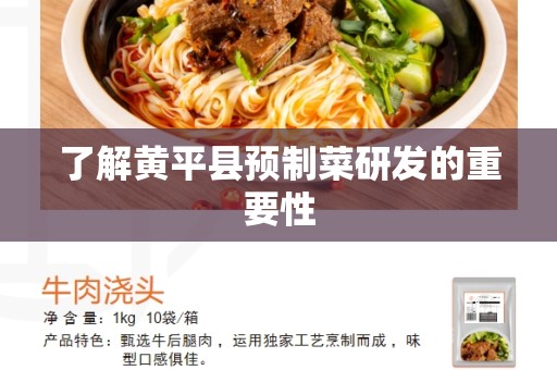了解黄平县预制菜研发的重要性