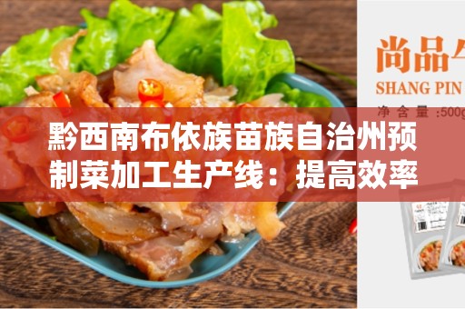黔西南布依族苗族自治州预制菜加工生产线：提高效率，推动农业发展的新引擎