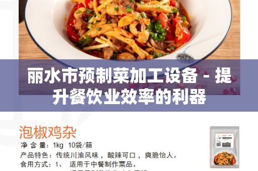 丽水市预制菜加工设备 - 提升餐饮业效率的利器