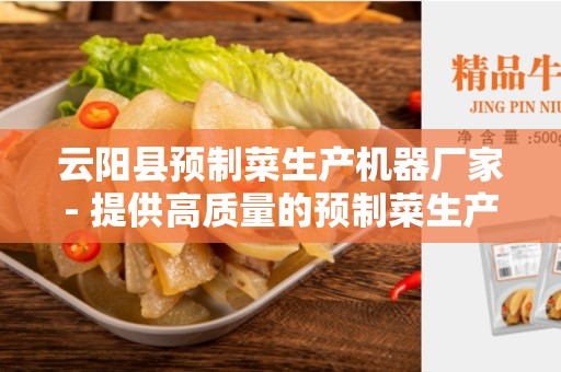 云阳县预制菜生产机器厂家- 提供高质量的预制菜生产机器