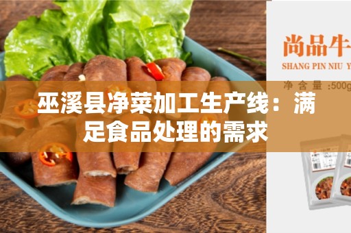 巫溪县净菜加工生产线：满足食品处理的需求