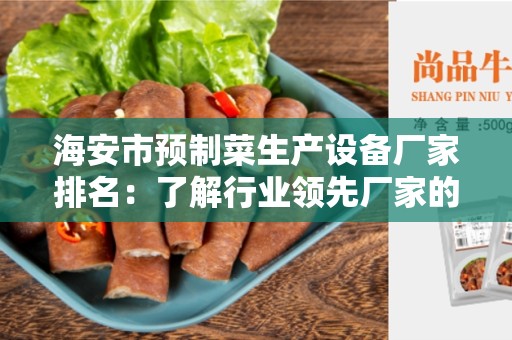 海安市预制菜生产设备厂家排名：了解行业领先厂家的选择