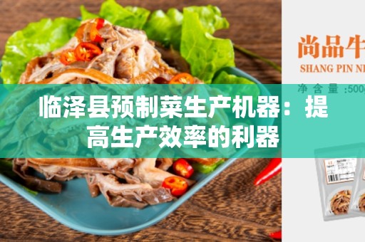 临泽县预制菜生产机器：提高生产效率的利器