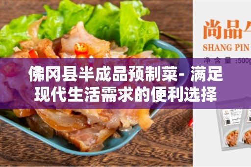佛冈县半成品预制菜- 满足现代生活需求的便利选择