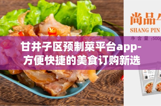 甘井子区预制菜平台app- 方便快捷的美食订购新选择
