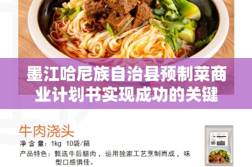 墨江哈尼族自治县预制菜商业计划书实现成功的关键