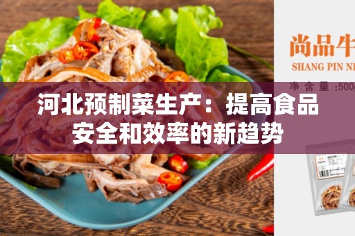 河北预制菜生产：提高食品安全和效率的新趋势