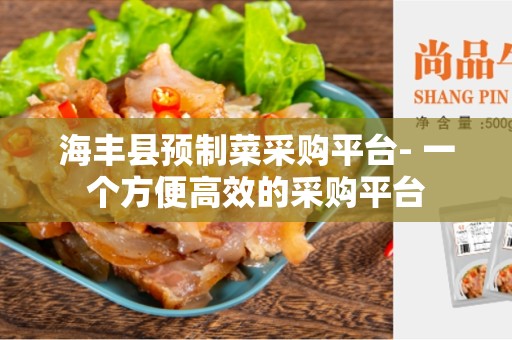 海丰县预制菜采购平台- 一个方便高效的采购平台