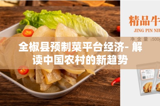 全椒县预制菜平台经济- 解读中国农村的新趋势