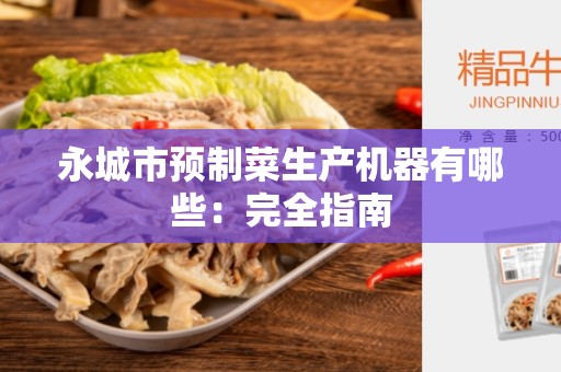 永城市预制菜生产机器有哪些：完全指南