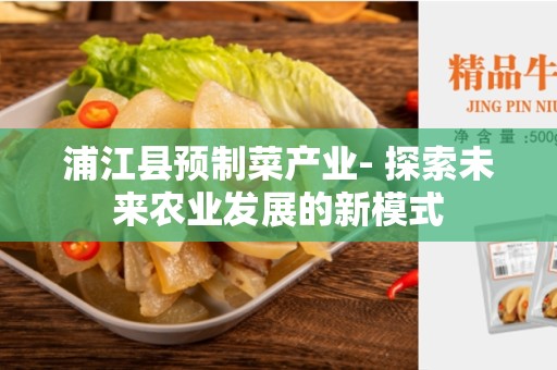 浦江县预制菜产业- 探索未来农业发展的新模式
