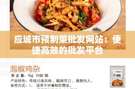应城市预制菜批发网站：便捷高效的批发平台