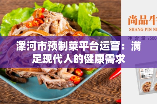 漯河市预制菜平台运营：满足现代人的健康需求