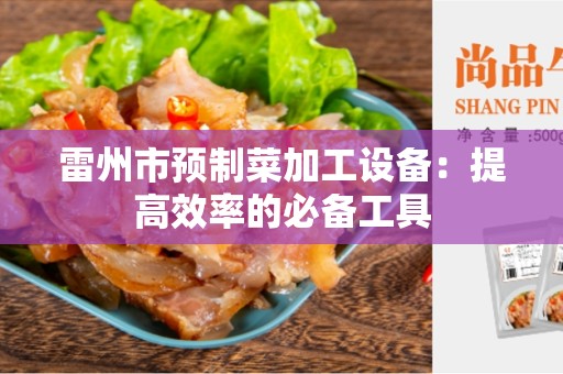 雷州市预制菜加工设备：提高效率的必备工具