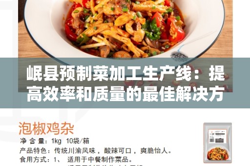 岷县预制菜加工生产线：提高效率和质量的最佳解决方案