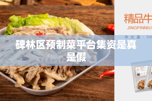 碑林区预制菜平台集资是真是假