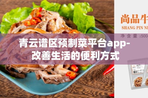 青云谱区预制菜平台app- 改善生活的便利方式