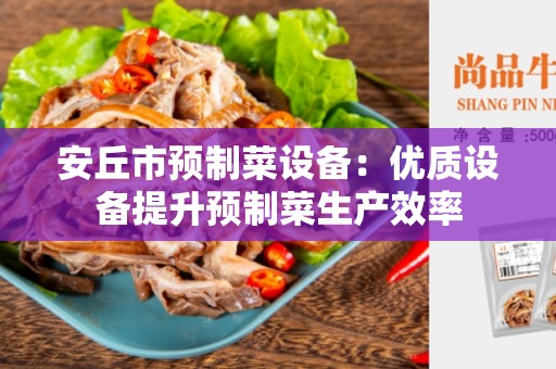 安丘市预制菜设备：优质设备提升预制菜生产效率