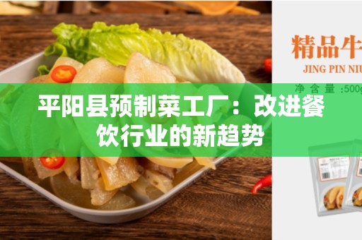 平阳县预制菜工厂：改进餐饮行业的新趋势