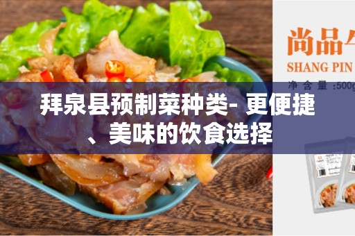 拜泉县预制菜种类- 更便捷、美味的饮食选择