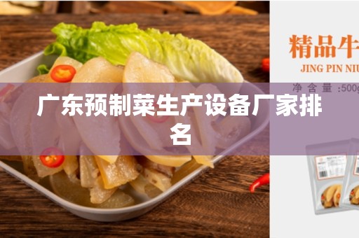 广东预制菜生产设备厂家排名