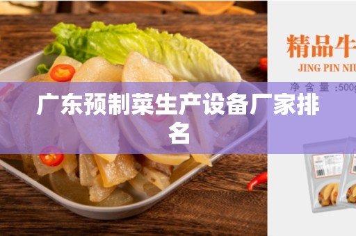 广东预制菜生产设备厂家排名