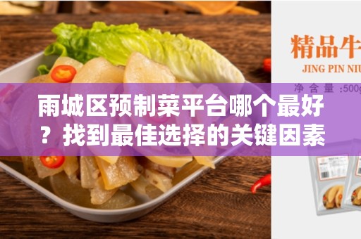 雨城区预制菜平台哪个最好？找到最佳选择的关键因素