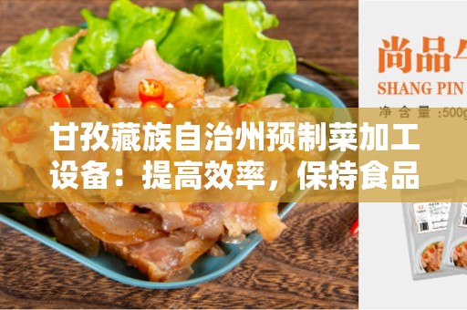 甘孜藏族自治州预制菜加工设备：提高效率，保持食品品质的最佳选择