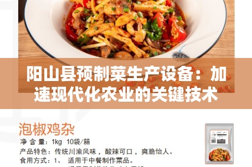 阳山县预制菜生产设备：加速现代化农业的关键技术