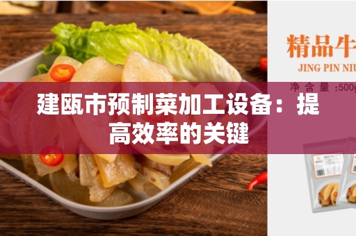 建瓯市预制菜加工设备：提高效率的关键