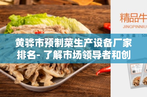 黄骅市预制菜生产设备厂家排名- 了解市场领导者和创新者