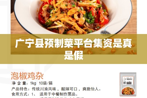 广宁县预制菜平台集资是真是假