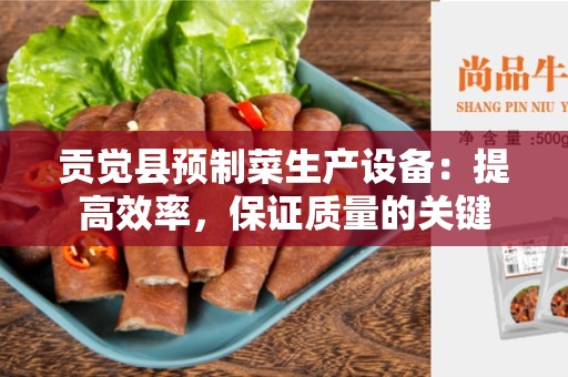 贡觉县预制菜生产设备：提高效率，保证质量的关键