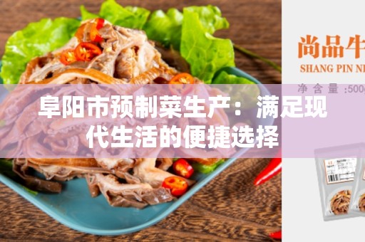 阜阳市预制菜生产：满足现代生活的便捷选择