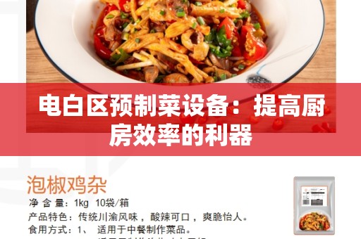电白区预制菜设备：提高厨房效率的利器