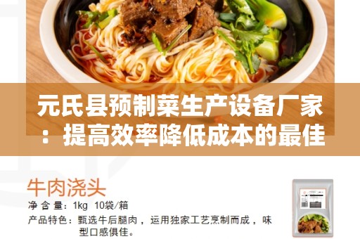 元氏县预制菜生产设备厂家：提高效率降低成本的最佳选择