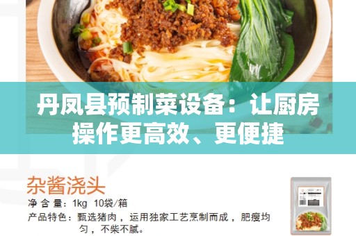 丹凤县预制菜设备：让厨房操作更高效、更便捷