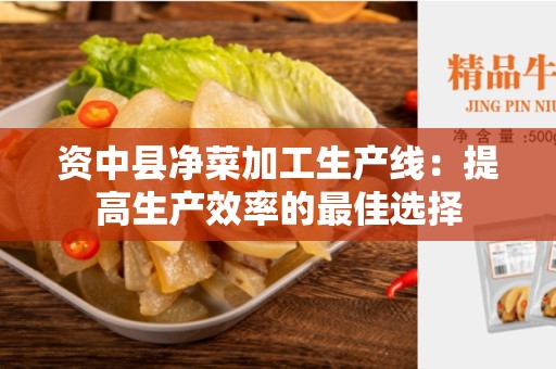 资中县净菜加工生产线：提高生产效率的最佳选择