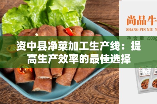 资中县净菜加工生产线：提高生产效率的最佳选择