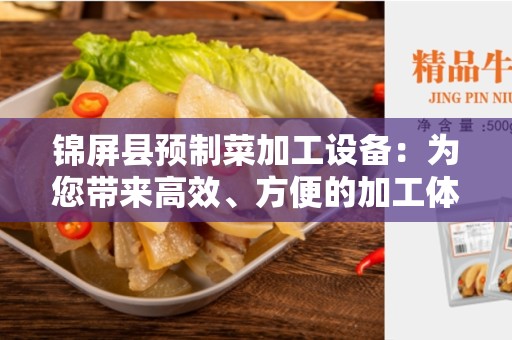 锦屏县预制菜加工设备：为您带来高效、方便的加工体验