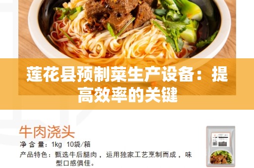 莲花县预制菜生产设备：提高效率的关键