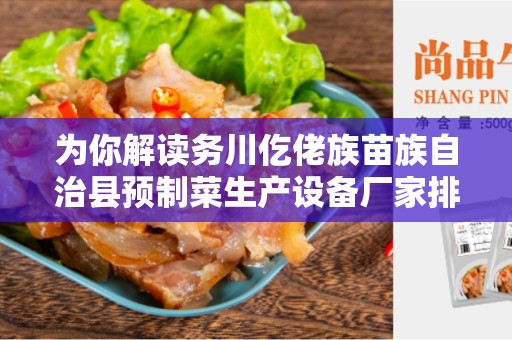 为你解读务川仡佬族苗族自治县预制菜生产设备厂家排名
