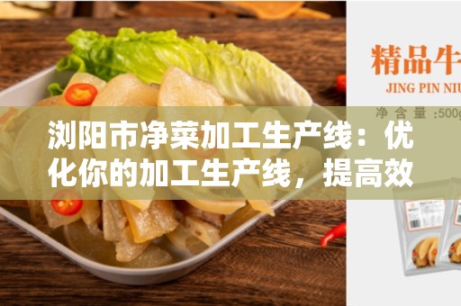 浏阳市净菜加工生产线：优化你的加工生产线，提高效率和品质