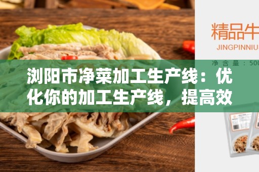 浏阳市净菜加工生产线：优化你的加工生产线，提高效率和品质