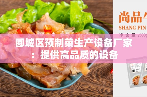 郾城区预制菜生产设备厂家：提供高品质的设备