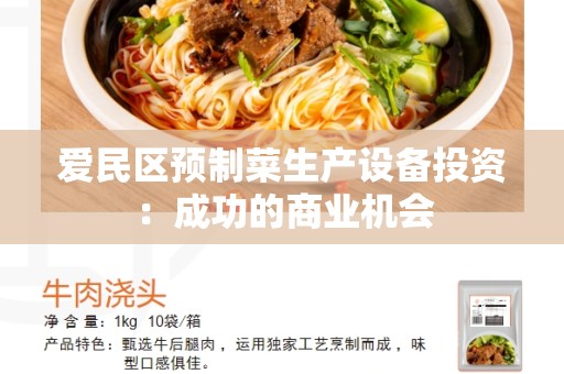 爱民区预制菜生产设备投资：成功的商业机会